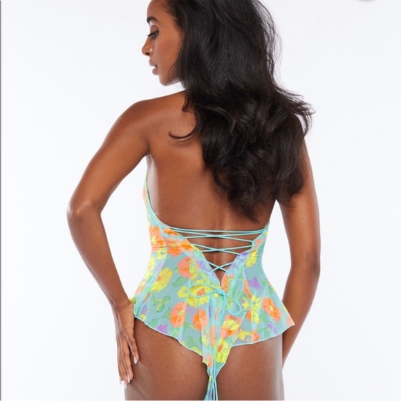 Savage X Fenty Free Spirt Flower Power Teddy lingerie size Small NWT sexy chic - Picture 3 of 11